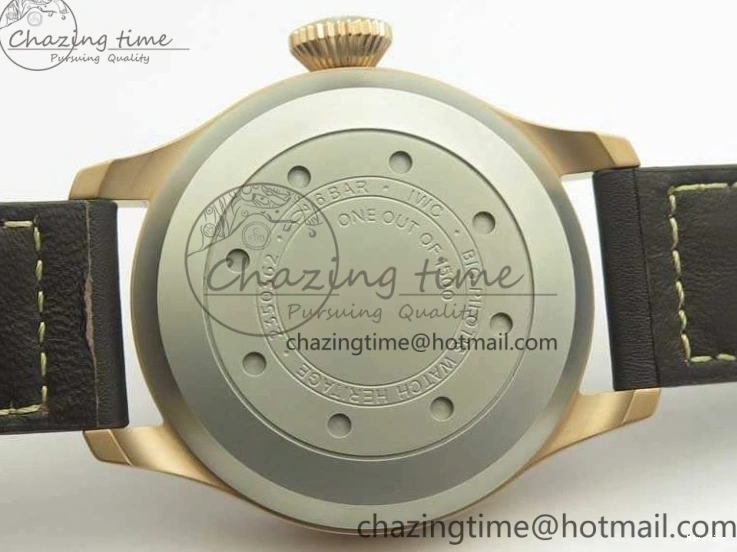 MIROTIME 0503 Big Pilot IW510301 Satin-Polished RG YLF Best Edition Black Dial On Leather Strap A Flexible 7222